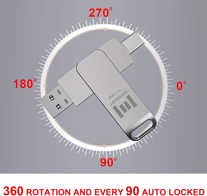 MOSDART 128GB USB3.1 Fast Speed C and A Dual Flash Drive, exFAT Memory Stick - Image 6