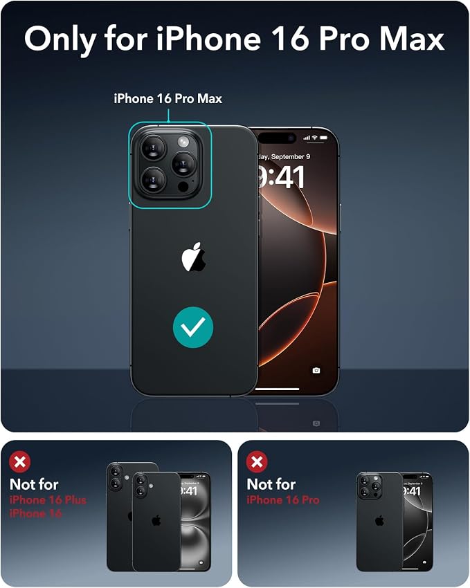 ESR 3 Pack for iPhone 16 Pro Max Screen Protector, Tempered Glass Film - Image 9
