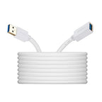 VCZHS Tech USB Extension Cable White 15ft, USB 3.0 Extender by VCZHSTech