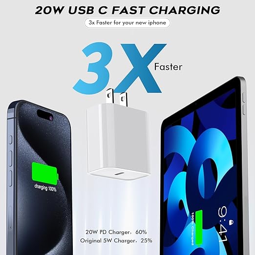 Fast USB C Charger Block, iPad 10th, iPad Air 5/4th, iPad Mini 6th, iPad Pro - Image 4