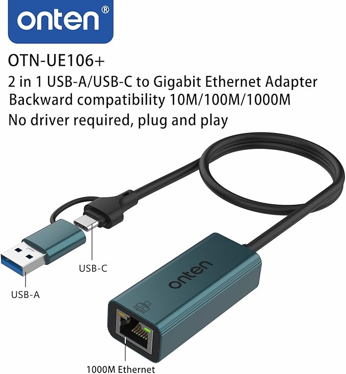 USB-A and USB-C to Ethernet Adapter, Driver Free RJ45 to USB C or USB A - Image 4