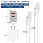 Fast Charger iPhone, Dual Port A/C Charging Adapter, Apple Charger Block 10FT - Image 7