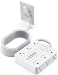 Power Strip Surge Protector 20ft Extension Cord, SMNICE Flat Plug by SMNICE