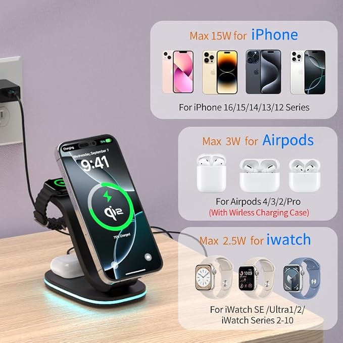 3 in 1 Wireless Charging Station - Image 2