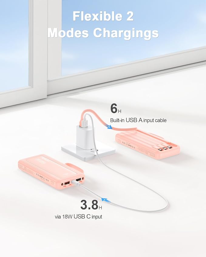 Portable Charger with Built in Cables, Slim 10000mAh Fast Charging 22.5W Power - Image 6