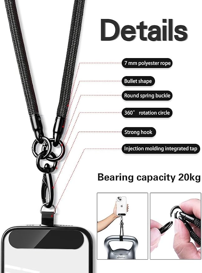 Phone Lanyard, 3-in-1 Anti Theft Phone Straps -Crossbody Lanyard, Neck Holder & - Image 4
