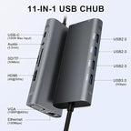 USB C Hub Multiport Adapter, 11 in 1 USB C Docking Station - Image 2