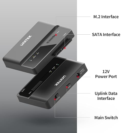 Unitek M.2 NVME SATA SSD Enclosure-2 in 1 Tool-Free Portable 10Gbps NVMe PCI-E - Image 4