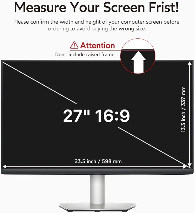 bersem 2 Pack 27 inch Removable Computer Privacy Screen Filter - Image 6