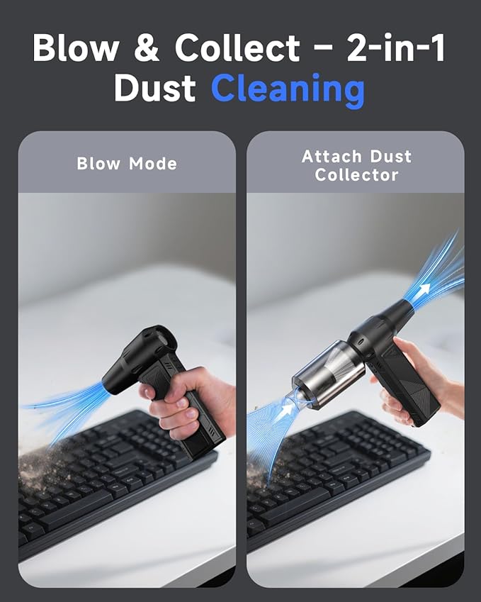 Compressed Air Duster, 150000RPM Super Power Cordless Electric Air Duster - Image 3