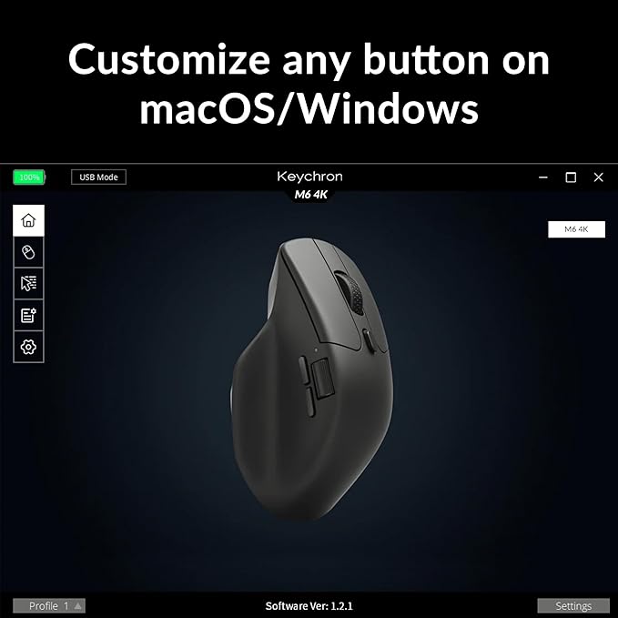 Keychron M6 4000 Hz Wireless Bluetooth 5.1/2.4 GHz/Wired Optical Mouse - Image 5