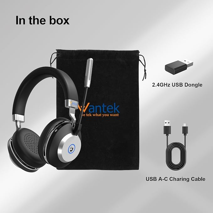 Wantek Wireless Headset with Microphone - Image 7