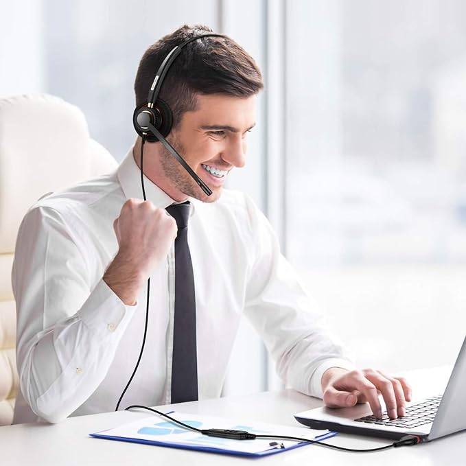 Headset with Microphone Noise Cancelling & Audio Controls Ultra Comfort - Image 6