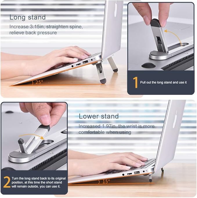 Laptop Stand for Desk, Laptop Cooling Stand, Keyboard Riser, Ergonomic Laptops - Image 2