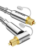 VANAUX 90-Degree Optical Audio Cable 15FT, Premium Fiber Optic Toslink by VANAUX