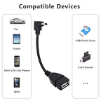 90 Degree Mini USB to USB A OTG Adapter Cable 5.5in Up Angle Mini USB 5-Pin - Image 5