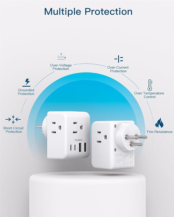 2 Pack Israel Power Adapter, One Beat Israel Travel Plug Adapter - Image 6