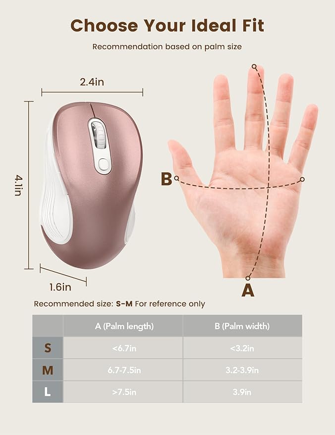WisFox 2.4G Wireless Mouse for Laptop, Ergonomic Computer Mouse - Image 7