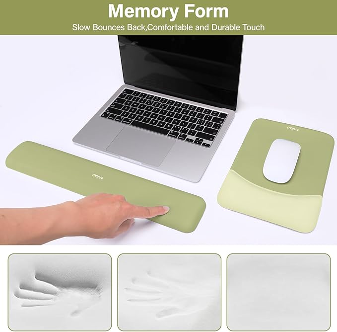 MOSISO Wrist Rest Support for Mouse Pad&Keyboard Set, Rectangular Ergonomic - Image 4