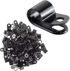 GTSE Black Nylon Plastic Cable Clamps, 1/4" Screw Mounts - Image 2