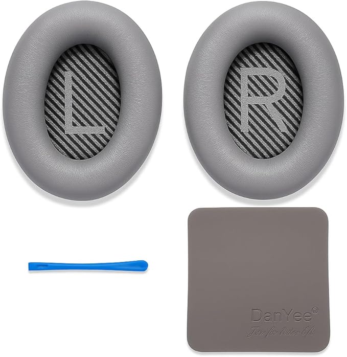 Premium Replacement Ear Pads for Bose QC2, QC35 I & II – Soft Protein Leather & by DanYee