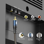 EMK Subwoofer Cable RCA to RCA Audio Cable 24K Gold-Plated Nylon Braided Double - Image 3
