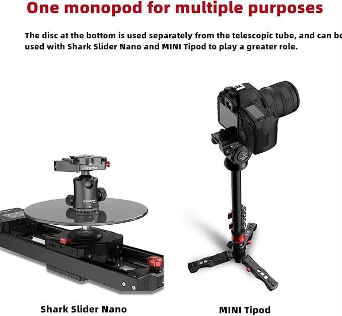 IFOOTAGE Cobra RB-A300, Round Base Monopod, Professional Camera Aluminium - Image 5