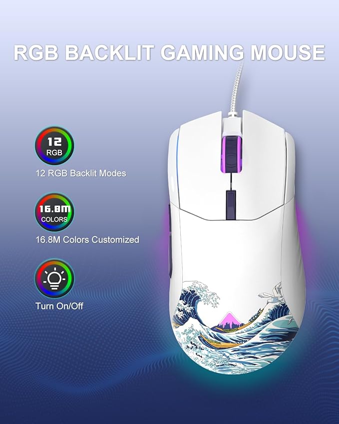 COSTOM Womier G705 USB Wired Gaming Mouse - Image 2