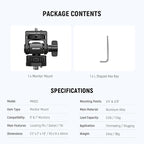 NEEWER Camera Field Monitor Mount Holder Bracket, 360° Swivel 180° Tilt - Image 2