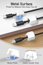 Viaky 8 Pack Magnetic Cable Clips, Large Size Under Desk Cable Management - Image 2