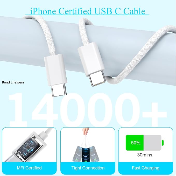 10FT iPhone 16e Charger Fast Charging - Image 5