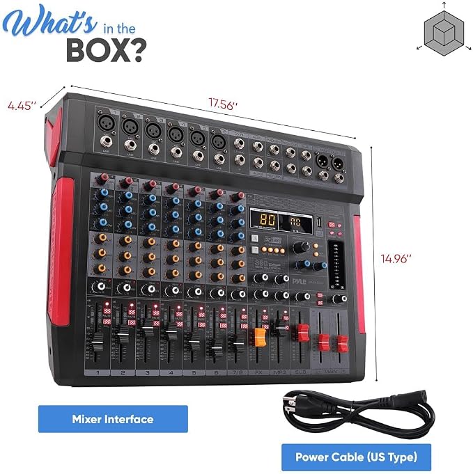 Pyle Professional DJ Audio Mixer Controller - Image 7