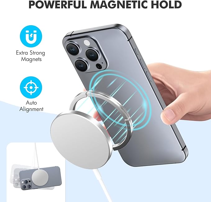 2-Pack 15W Magnetic Wireless Charger: Qi2 Fast Charging Pad - Image 5