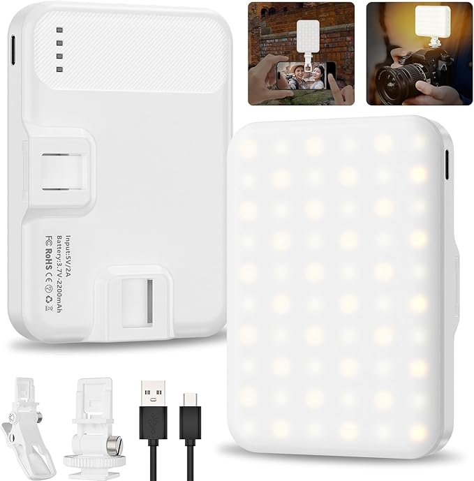 Selfie Light, LED Camera Light Video Lights 60 LED 2200mAh Rechargeable Phone by HOME