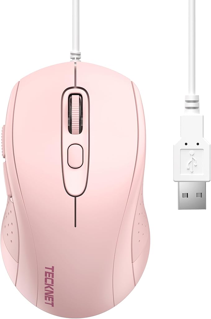 TECKNET USB Wired Mouse, 3600DPI Corded Computer Mouse by Tecknet