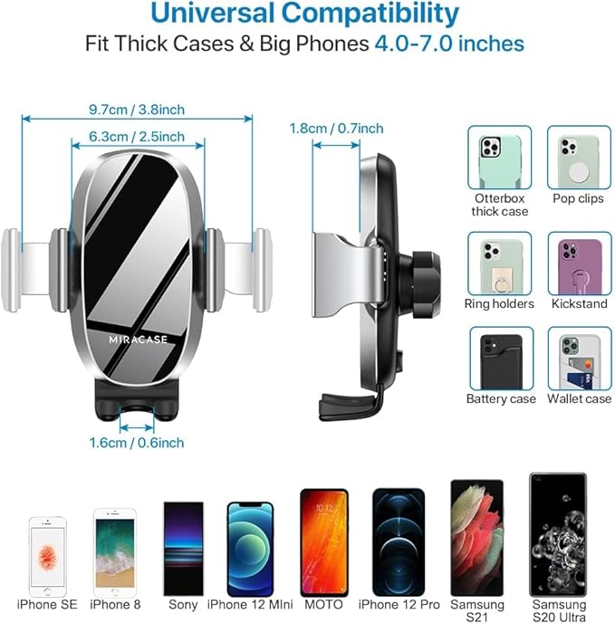 Miracase Cup Phone Holder for Car, Adjustable Long Neck Car Cup Holder Phone - Image 6