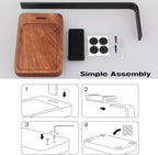 Walnut Wood & Aluminum Headset Holder, Desktop Headphone Stand, Universal - Image 9