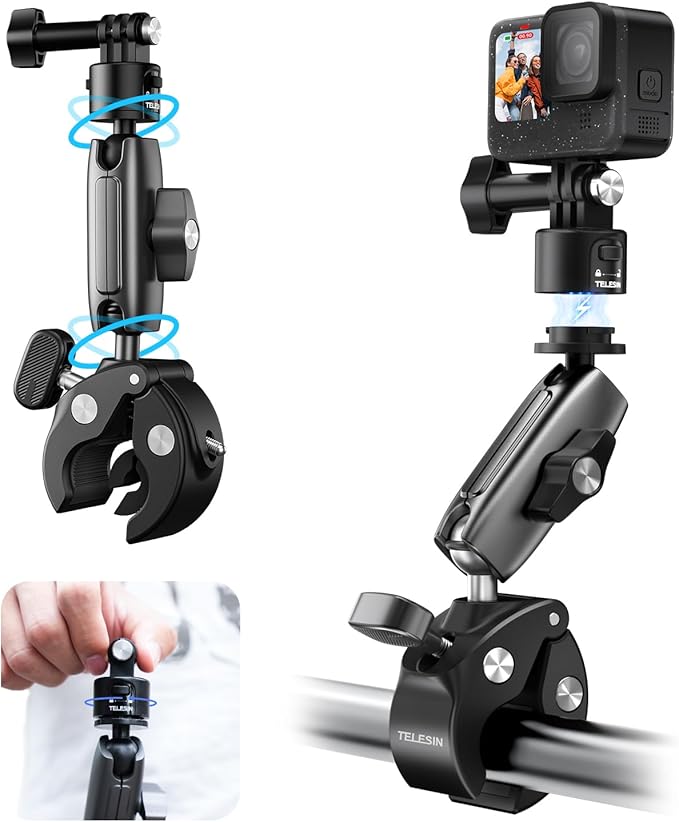 TELESIN° S2 Quick Release Clamp Bike Mount Motorcycle Handlebar Holder by telesin