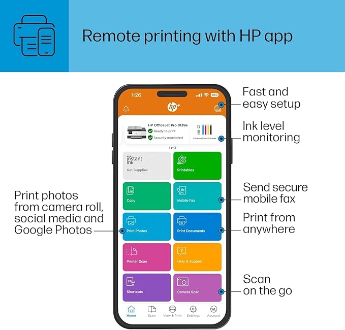 HP OfficeJet Pro 8138e Wireless All-in-One Color Inkjet Printer, Duplex - Image 6