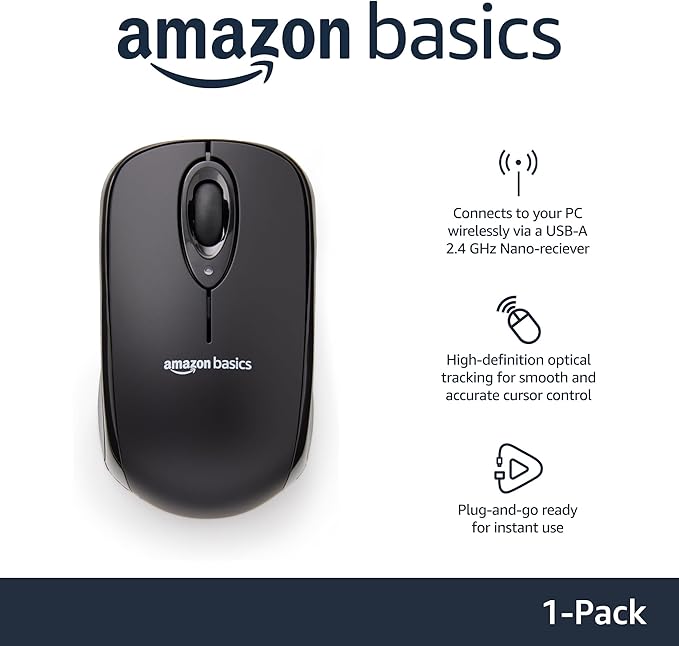 Amazon Basics 2.4 Ghz Wireless Optical Computer Mouse - Image 2