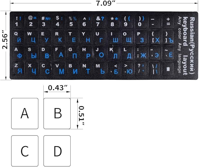 2PCS Russian Keyboard Stickers, Cyrillic Keyboard Letters Replacement Sticker - Image 6