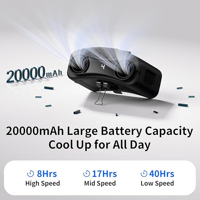 Socool 20000mAh Portable Waist Fan Clip on Wearable Belt Personal Fan - Image 4