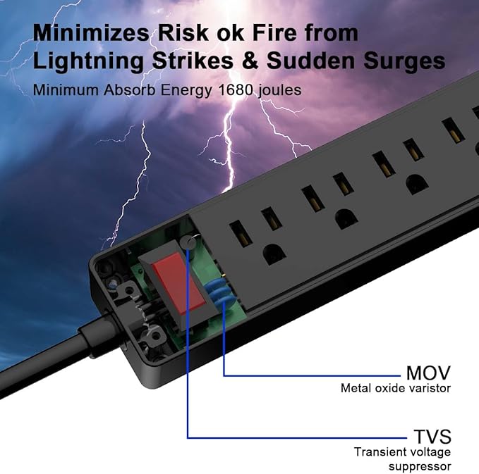 15Ft Power Strip Surge Protector - Image 5