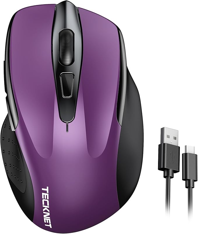 TECKNET Rechargeable Wireless Mouse, USB-A Silent Mouse, Quiet Click, 6 by Tecknet