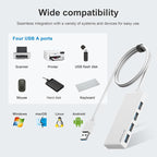 USB Hub, 2 ft Long Cable USB 3.0 Hub, USB Extender - Image 7