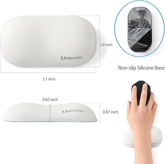 UnivoColors Design-Wave Set of Wrist Rest, Artificial Sheepskin+Memory - Image 4