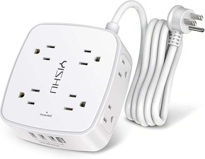 6 Ft Surge Protector Power Strip by YISHU