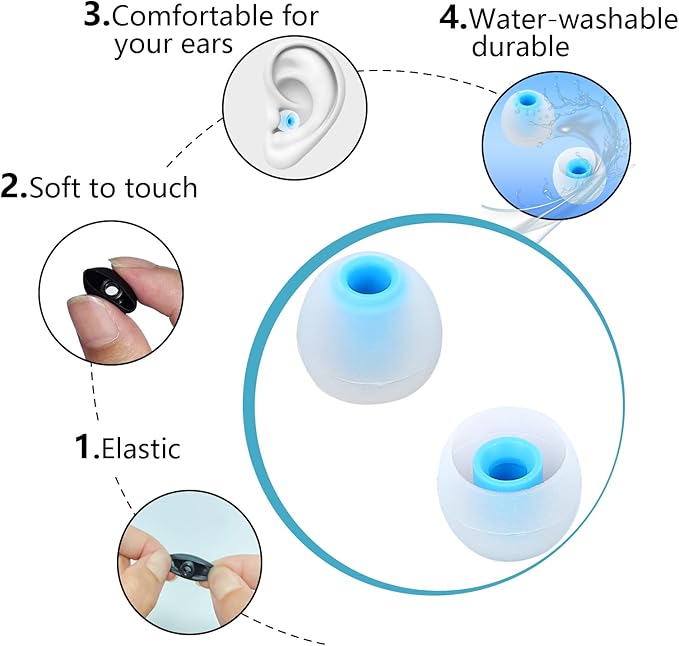 Earbud Tips Ear Bud Tips Soft Anti Slip Washable and Reusable Silicone - Image 5