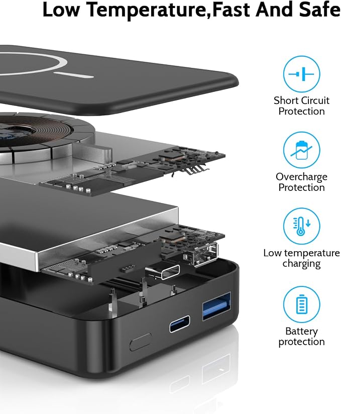 Magnetic Power Bank 26800mAh for Magsafe Portable Charger, Aluminum alloy - Image 6