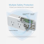 Multi Plug Outlet Extender, USB C Wall Charger, TESSAN Wall Plug Splitter - Image 4